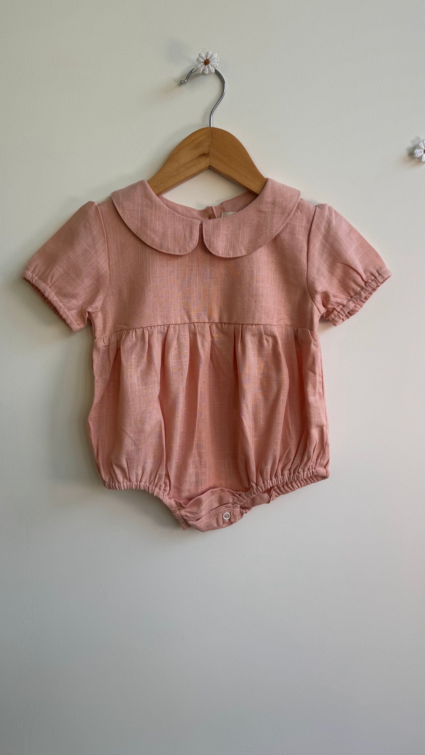 Girls - Linen Romper with Collar