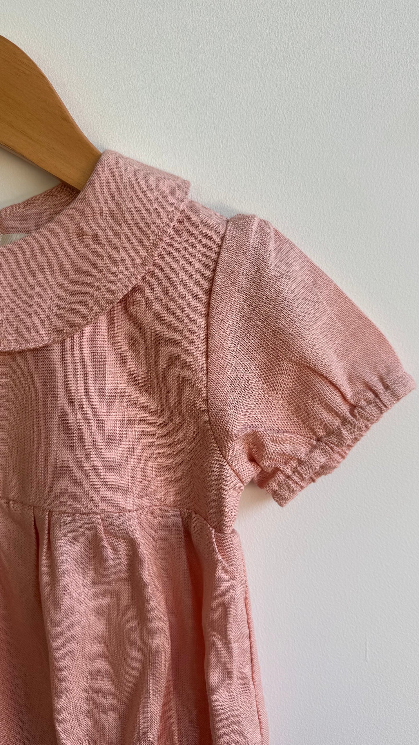 Girls - Linen Romper with Collar