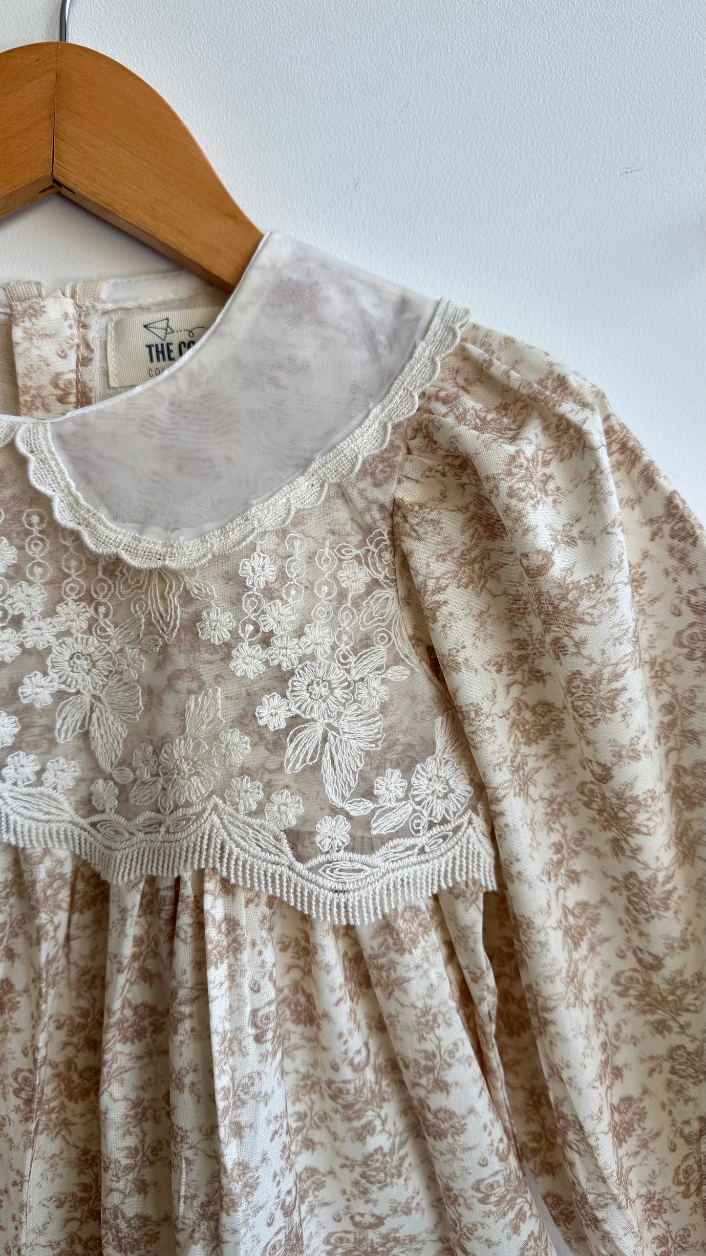 Girls - Floral Lace Collar Dress