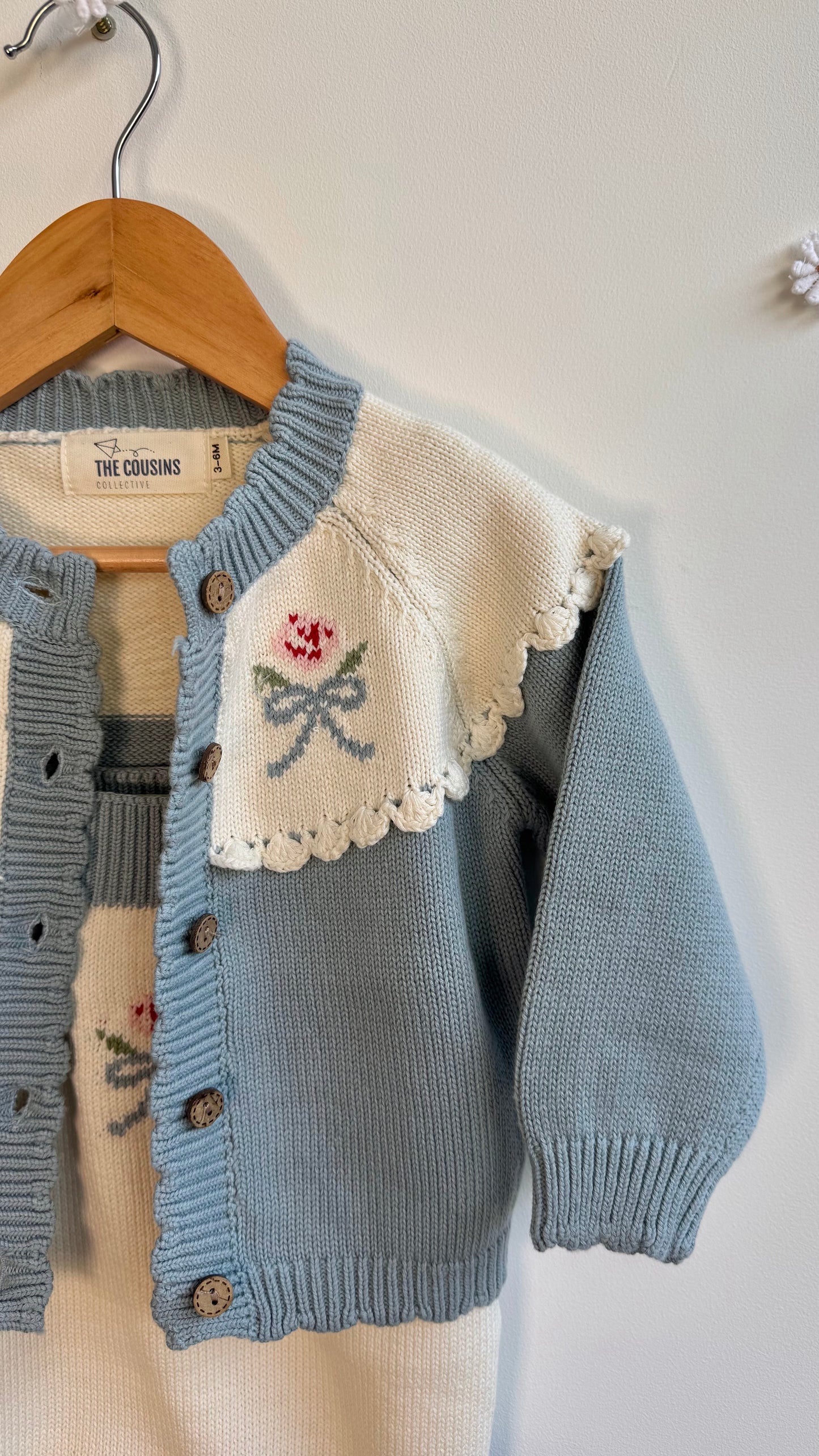 Girls - Alexandra Knit Romper & Cardigan (blue)