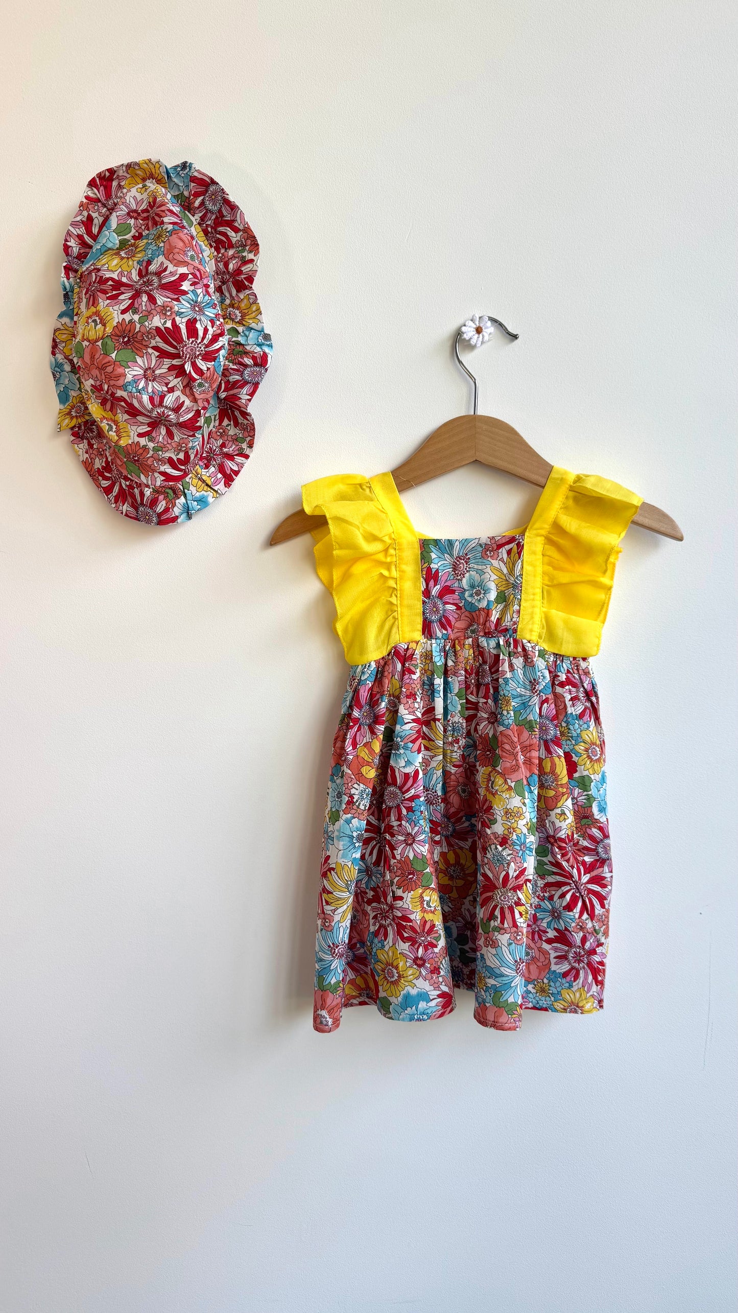 Girls - Summer Floral Dress with Hat