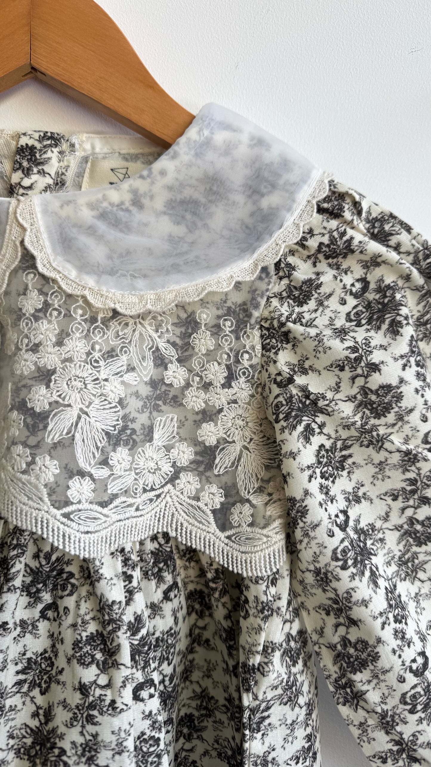 Girls - Floral Lace Collar Dress