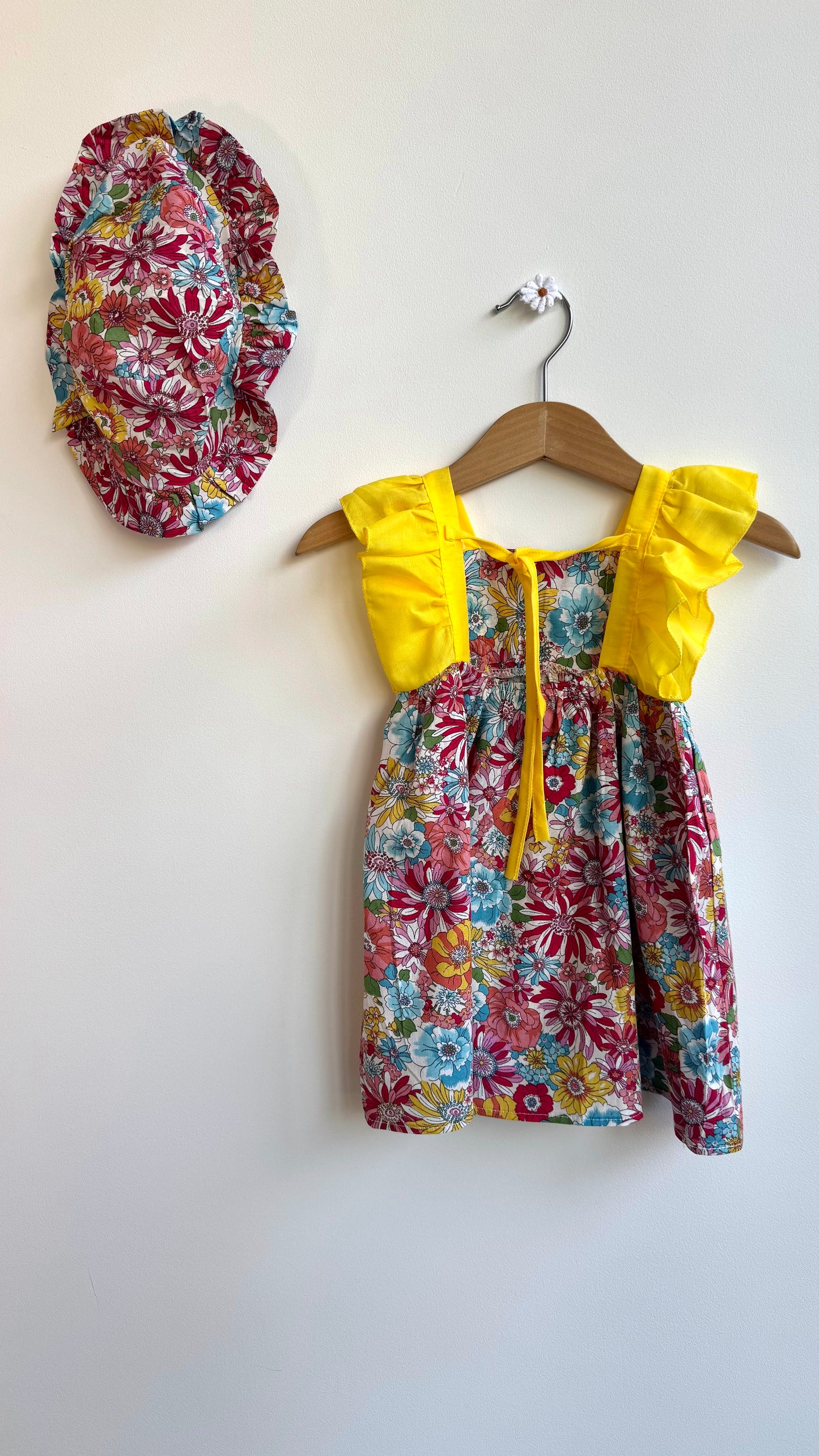 Girls - Summer Floral Dress with Hat