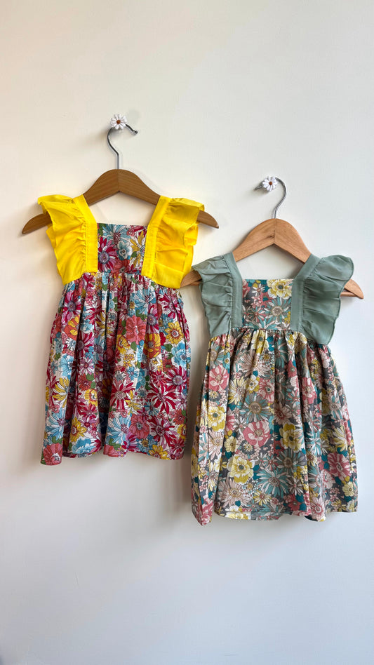 Girls - Summer Floral Dress with Hat