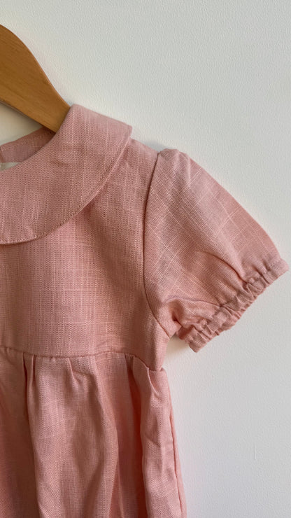 Girls - Linen Romper with Collar