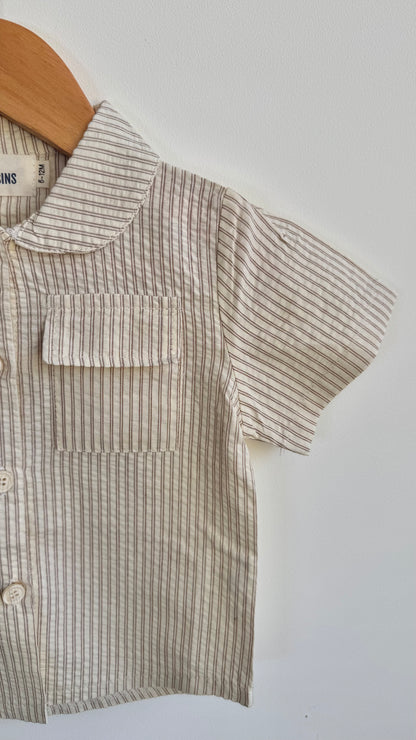 Boys - Summer Striped Clothing Set (Beige)