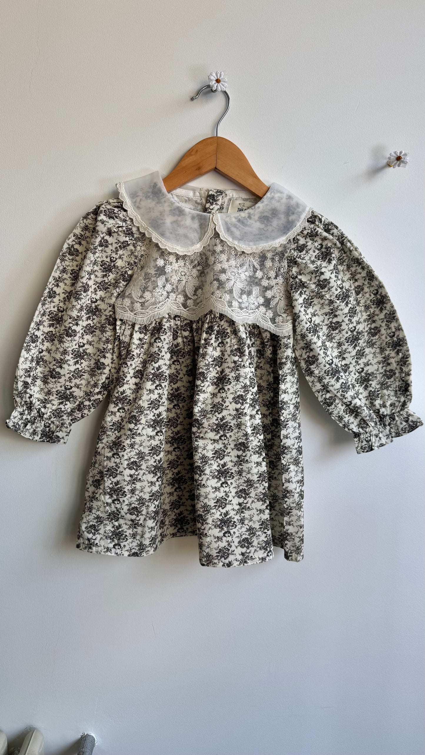 Girls - Floral Lace Collar Dress