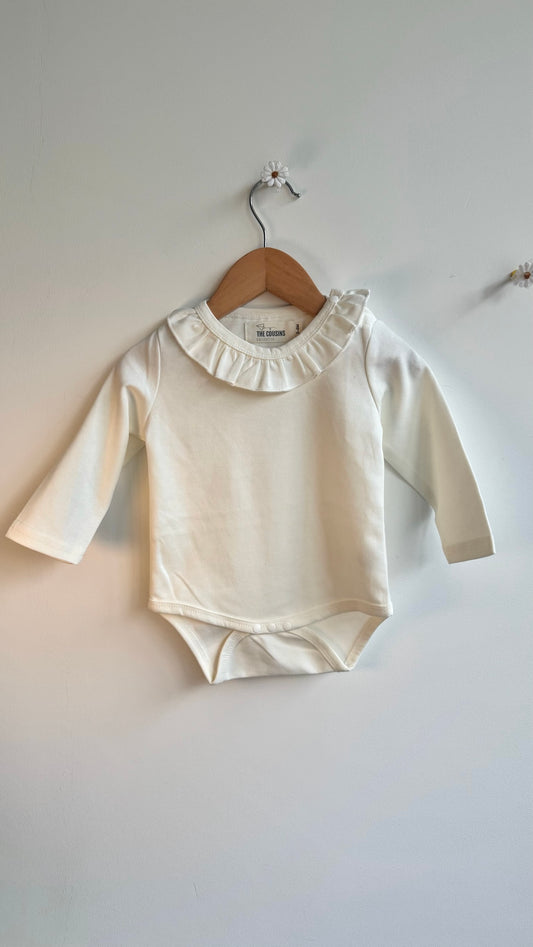 Girls - Bodysuit with Collar (white)