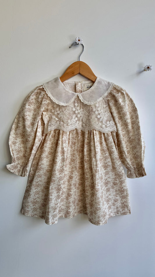 Girls - Floral Lace Collar Dress