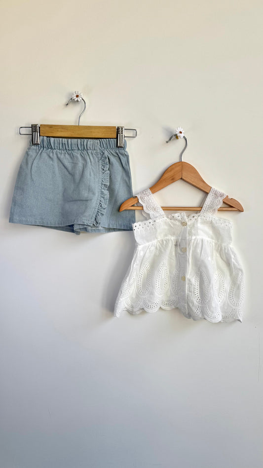 Girls - Denim & Embroidery Set