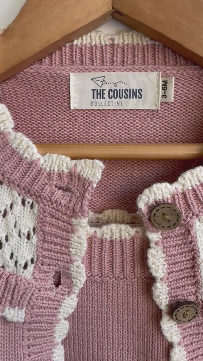 Girls - Michaella Knit Romper & Cardigan (Pink)