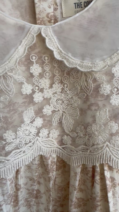 Girls - Floral Lace Collar Dress